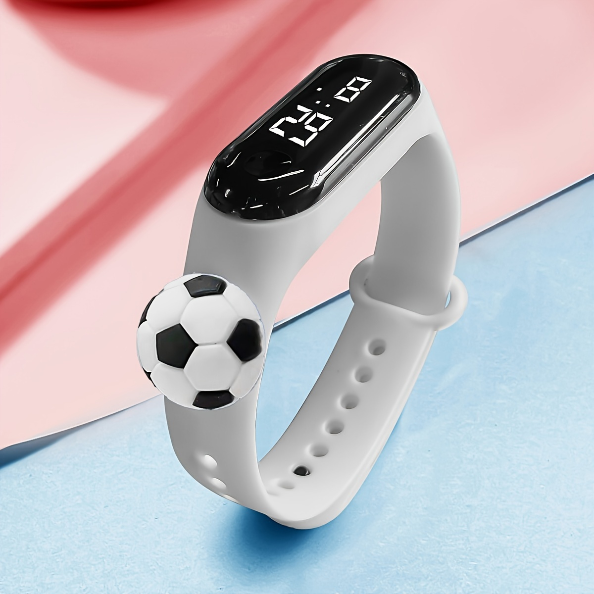 Waterproof Touchscreen Kids' Digital Watch – LED Watch Set with 3D Football on Strap, No Games or Apps, Safe for Eyes & Study, Daily Essential Sports Wristband for Boys & Girls