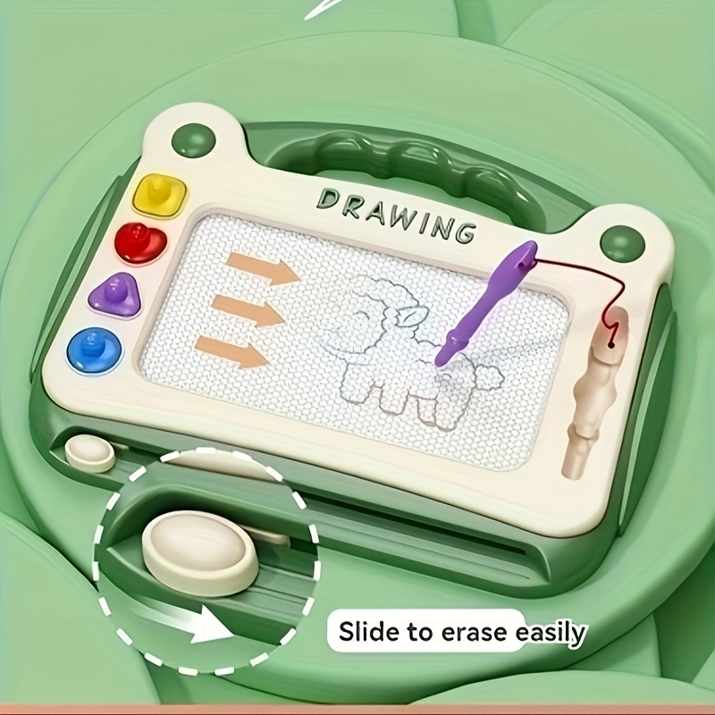 3-in-1 Green Magnetic Drawing Board for Kids – Early Learning & Colorful Art, Easy to Draw & Wipe, Reusable & Mess-Free, Perfect Birthday & Easter Gift