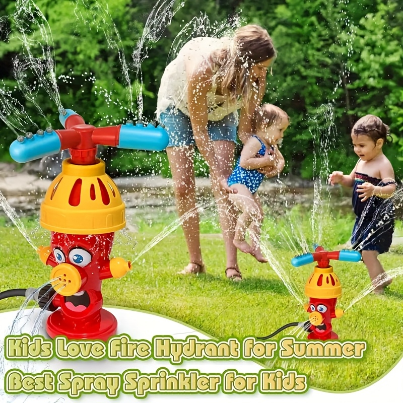 Fire Hydrant Sprinkler for Garden – Rotating Water Jet Toy, Hose Connection Automatic Spray, Outdoor Fun Water Play for Kids & Yard Watering