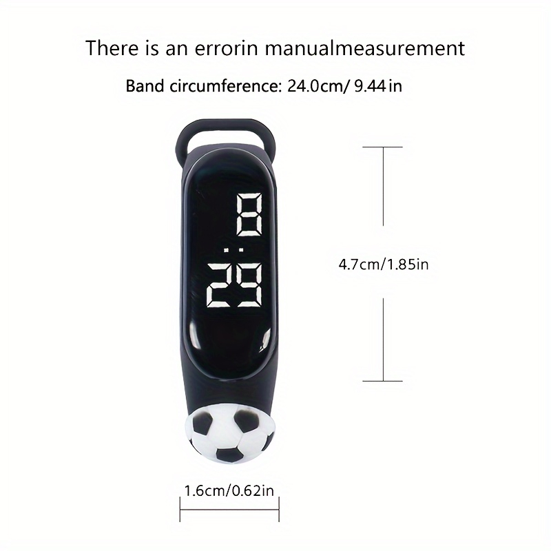 Waterproof Touchscreen Kids' Digital Watch – LED Watch Set with 3D Football on Strap, No Games or Apps, Safe for Eyes & Study, Daily Essential Sports Wristband for Boys & Girls