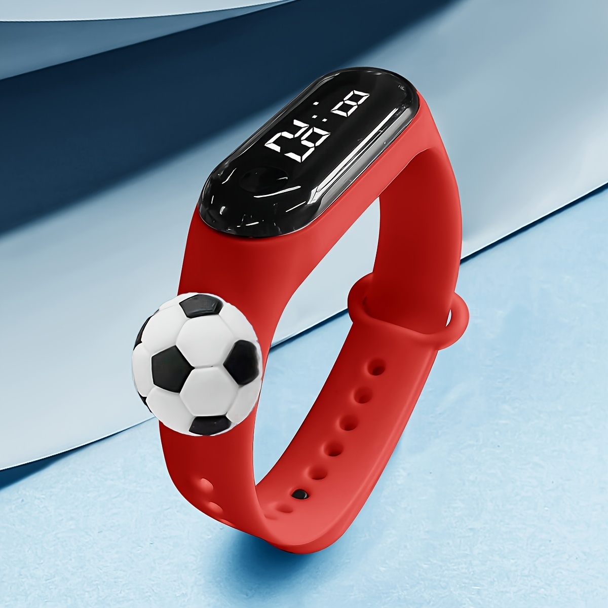 Waterproof Touchscreen Kids' Digital Watch – LED Watch Set with 3D Football on Strap, No Games or Apps, Safe for Eyes & Study, Daily Essential Sports Wristband for Boys & Girls