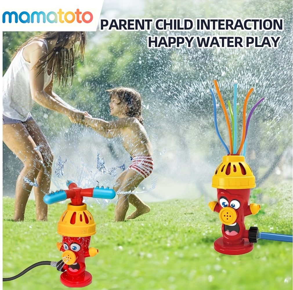 Fire Hydrant Sprinkler for Garden – Rotating Water Jet Toy, Hose Connection Automatic Spray, Outdoor Fun Water Play for Kids & Yard Watering