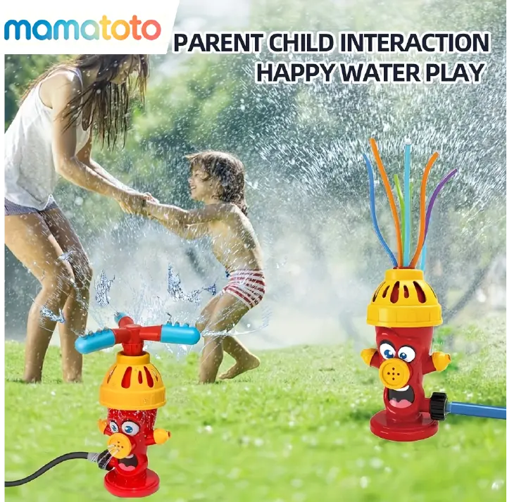 Fire Hydrant Sprinkler for Garden – Rotating Water Jet Toy, Hose Connection Automatic Spray, Outdoor Fun Water Play for Kids & Yard Watering