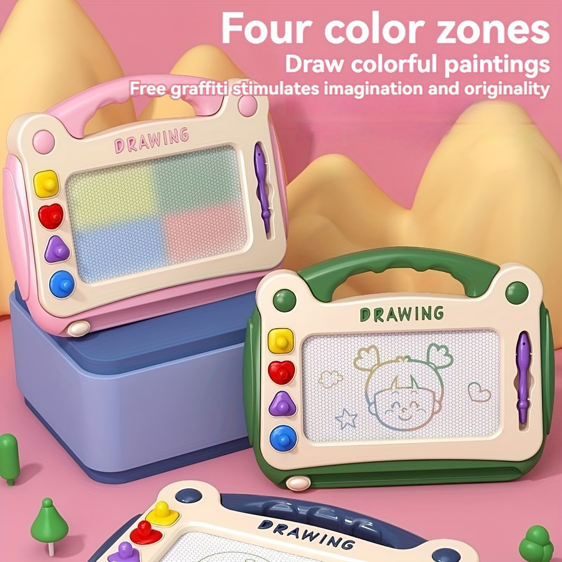 3-in-1 Green Magnetic Drawing Board for Kids – Early Learning & Colorful Art, Easy to Draw & Wipe, Reusable & Mess-Free, Perfect Birthday & Easter Gift