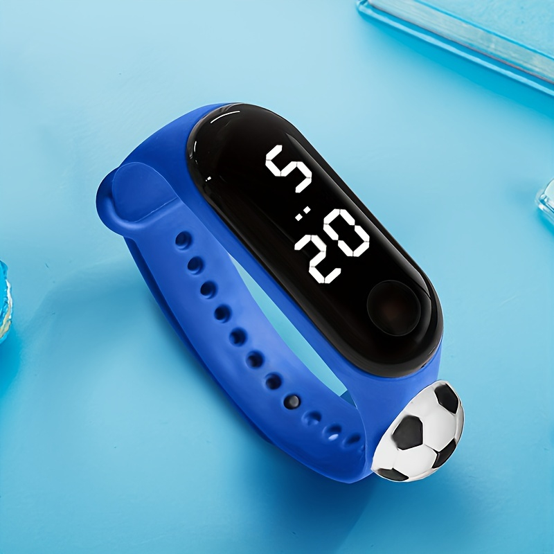 Waterproof Touchscreen Kids' Digital Watch – LED Watch Set with 3D Football on Strap, No Games or Apps, Safe for Eyes & Study, Daily Essential Sports Wristband for Boys & Girls