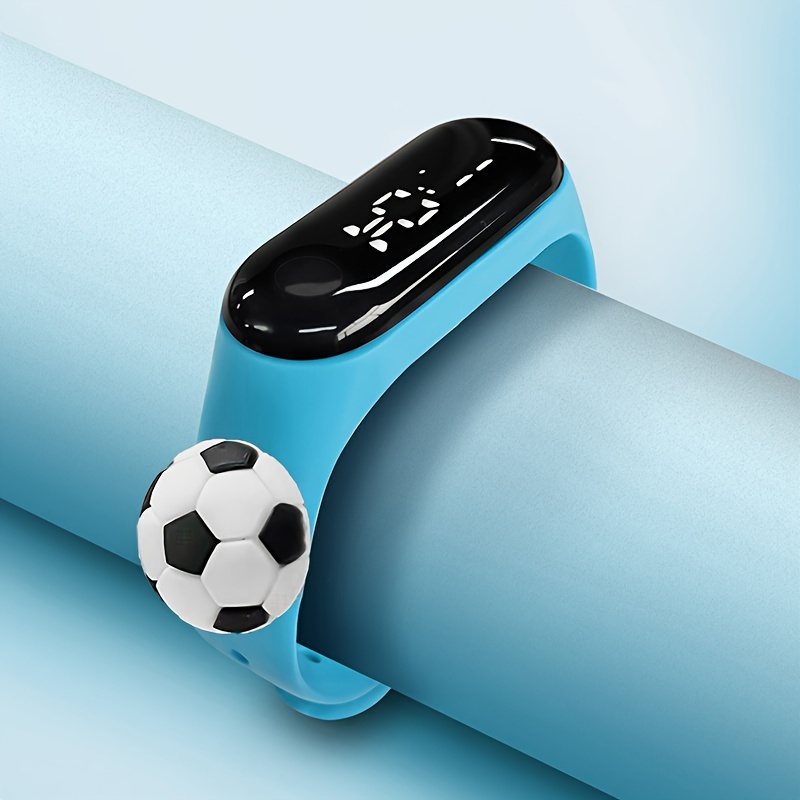 Waterproof Touchscreen Kids' Digital Watch – LED Watch Set with 3D Football on Strap, No Games or Apps, Safe for Eyes & Study, Daily Essential Sports Wristband for Boys & Girls