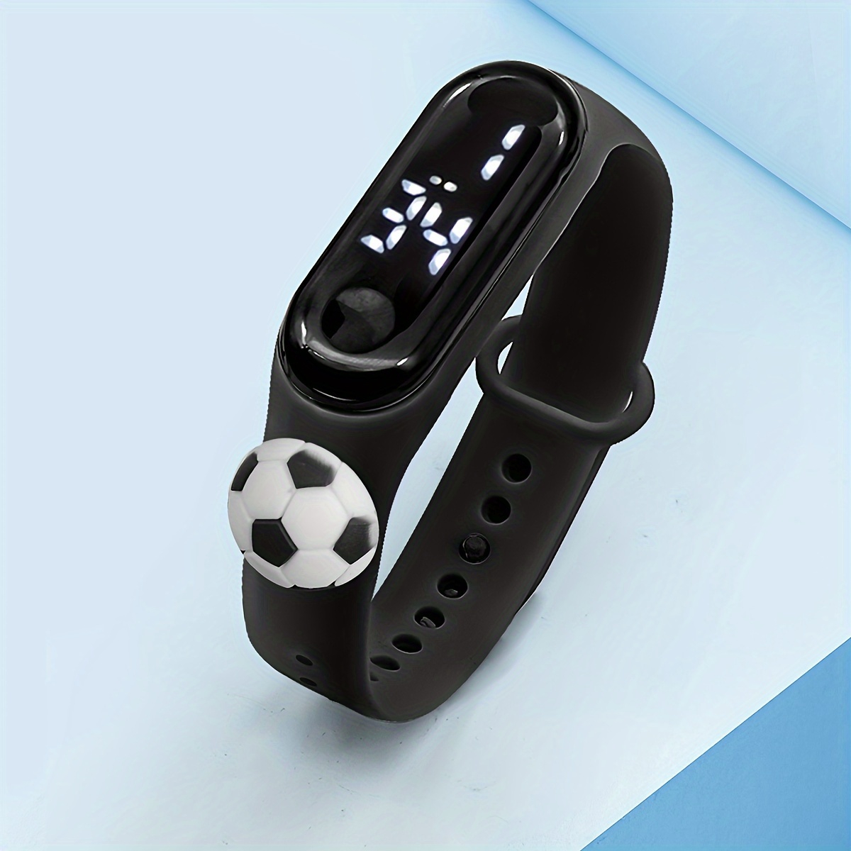 Waterproof Touchscreen Kids' Digital Watch – LED Watch Set with 3D Football on Strap, No Games or Apps, Safe for Eyes & Study, Daily Essential Sports Wristband for Boys & Girls