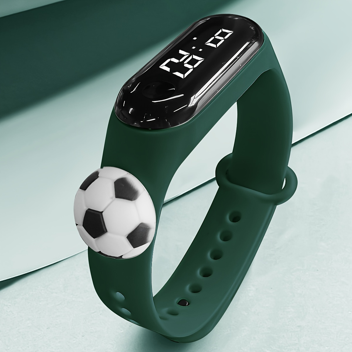 Waterproof Touchscreen Kids' Digital Watch – LED Watch Set with 3D Football on Strap, No Games or Apps, Safe for Eyes & Study, Daily Essential Sports Wristband for Boys & Girls