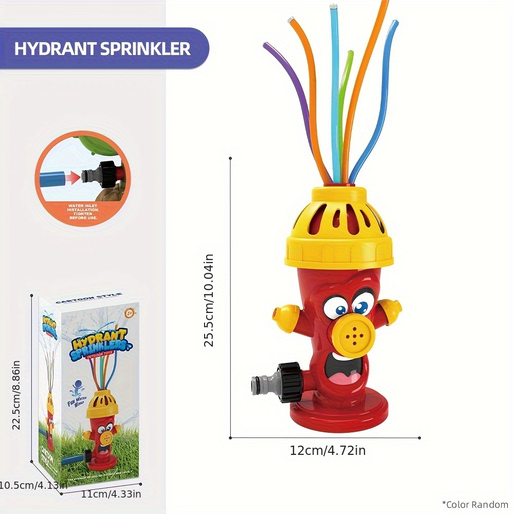 Fire Hydrant Sprinkler for Garden – Rotating Water Jet Toy, Hose Connection Automatic Spray, Outdoor Fun Water Play for Kids & Yard Watering