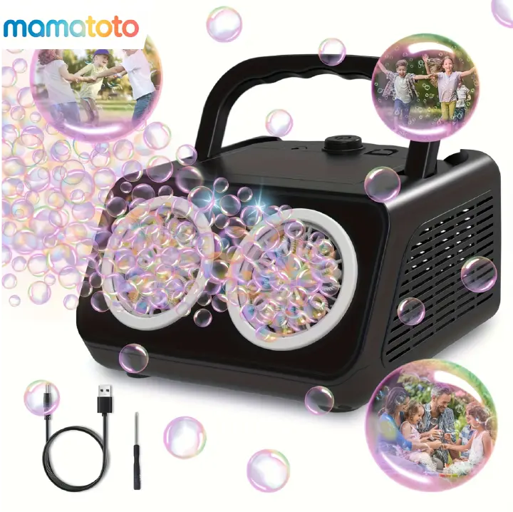 Automatic Bubble Machine with 2 Fans – 20,000+ Bubbles/Min, Electric Bubble Blower for Kids, Perfect for Birthday Parties, Outdoor Play & Family Celebrations