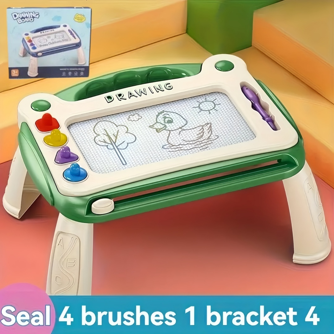3-in-1 Green Magnetic Drawing Board for Kids – Early Learning & Colorful Art, Easy to Draw & Wipe, Reusable & Mess-Free, Perfect Birthday & Easter Gift
