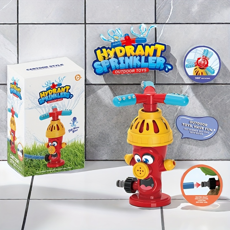 Fire Hydrant Sprinkler for Garden – Rotating Water Jet Toy, Hose Connection Automatic Spray, Outdoor Fun Water Play for Kids & Yard Watering