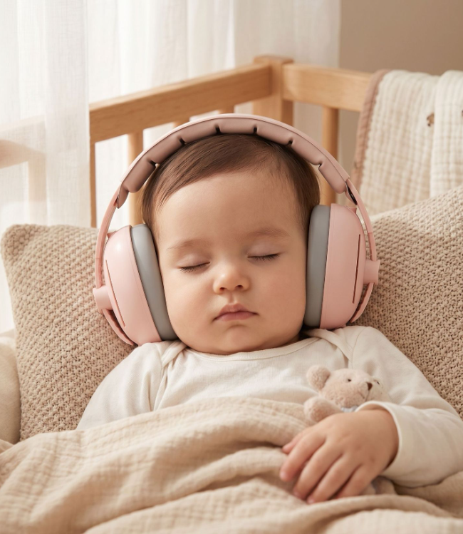 1pcs Baby Ear Protection Headphones for 0-36 Months –  Comfortable Elastic Headband, Protects Hearing & Improves Sleep, Ideal for Flying, Travel & Daily Use,Perfect Baby Shower Gift