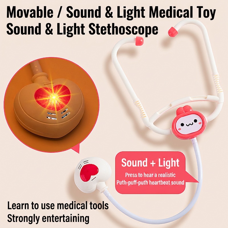 Mamatoto Doctor Role-Play Toy Set for Kids 3+, Interactive Sound & Light Medical Toy Set with Stethoscope, Dental & Eye Tools, Storage Box Option, Educational Pretend Play, Ideal Birthday Gift