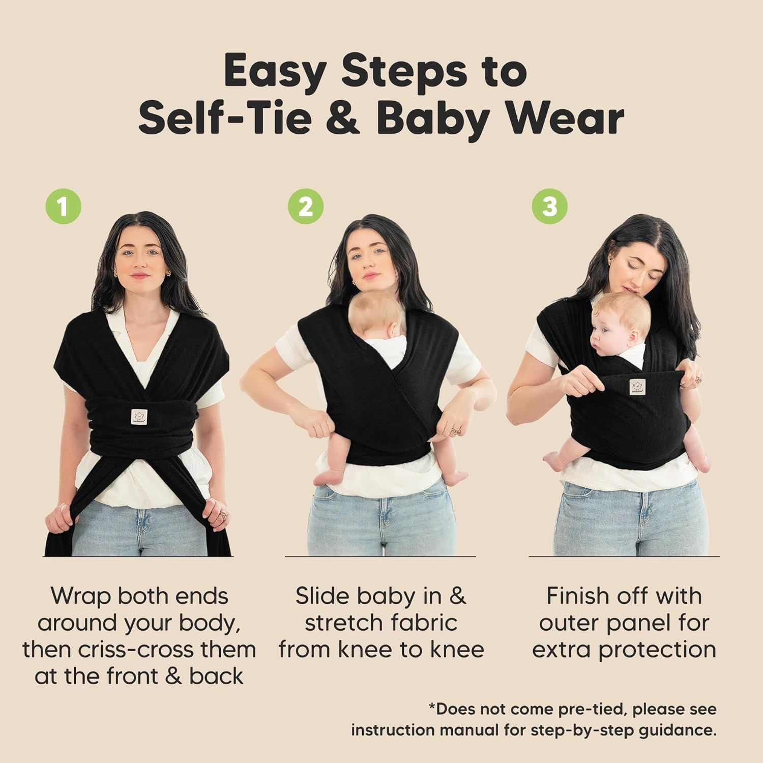 Baby Carrier from Newborn – Soft Lightweight Sling with Pockets & Adjustable Shoulder Strap, Breathable Front Baby Carrier for 1-24 Months, Hands-Free Travel Essential, Perfect Baby Shower Gift
