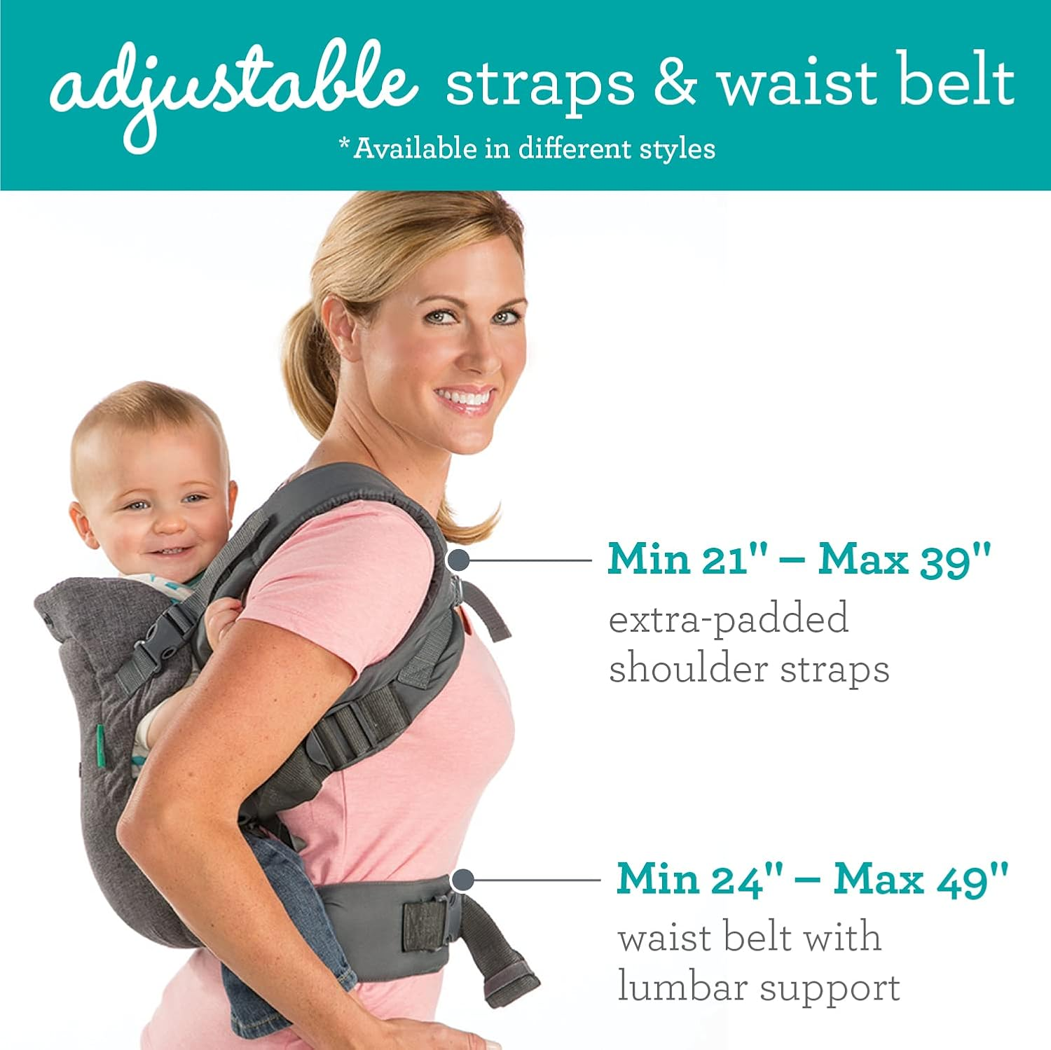4-in-1 Convertible Baby Carrier – Ergonomic Hands-Free Carrier with Lumbar Support, 4 Carrying Positions for Newborn to Toddler (0-36 Months), Adjustable Fit for All Caregivers, Perfect Registry Gift