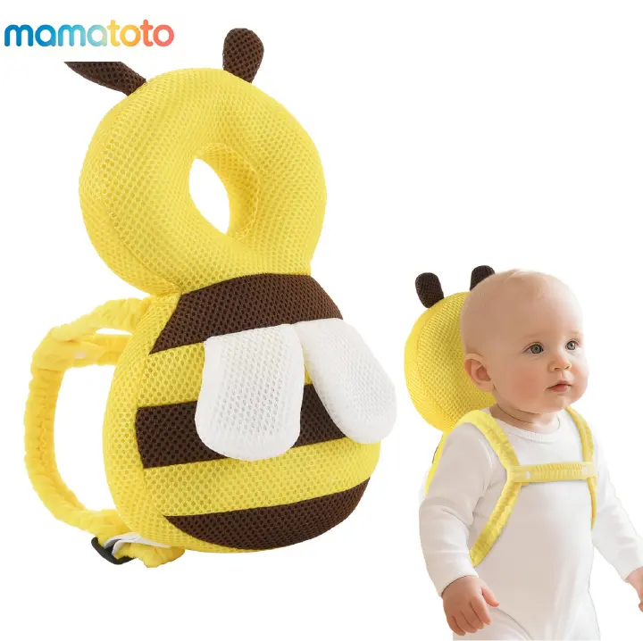 Mamatoto Cute Animal-Shaped Baby Head Protection Backpack for 6-36 Months – Soft Plush Anti-Fall Cushion for Toddlers Learning to Walk, Adjustable Safety Pillow, Breathable, Ideal Gift for Infants