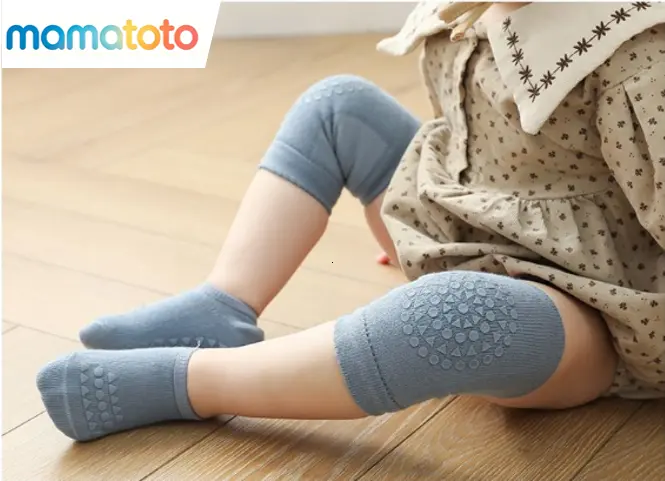 4pcs Non-Slip Baby Knee Pads & Socks Set – 2 Knee Protectors + 2 Anti-Slip Socks, Soft Cushioned for Crawling & Walking, Breathable & Comfy for 0-1 Year, Ideal for Home, Carpet & Outdoor Play