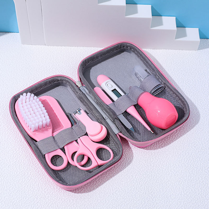 8pcs Kids Healthcare Kit with Portable Case – Complete Child Grooming Set with Ear Spoon, Nail Clippers, Soft Comb & Brushes, Essential for Daily Personal Care, Perfect for Home, Travel & Holiday Gif