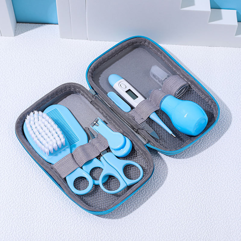 8pcs Kids Healthcare Kit with Portable Case – Complete Child Grooming Set with Ear Spoon, Nail Clippers, Soft Comb & Brushes, Essential for Daily Personal Care, Perfect for Home, Travel & Holiday Gif