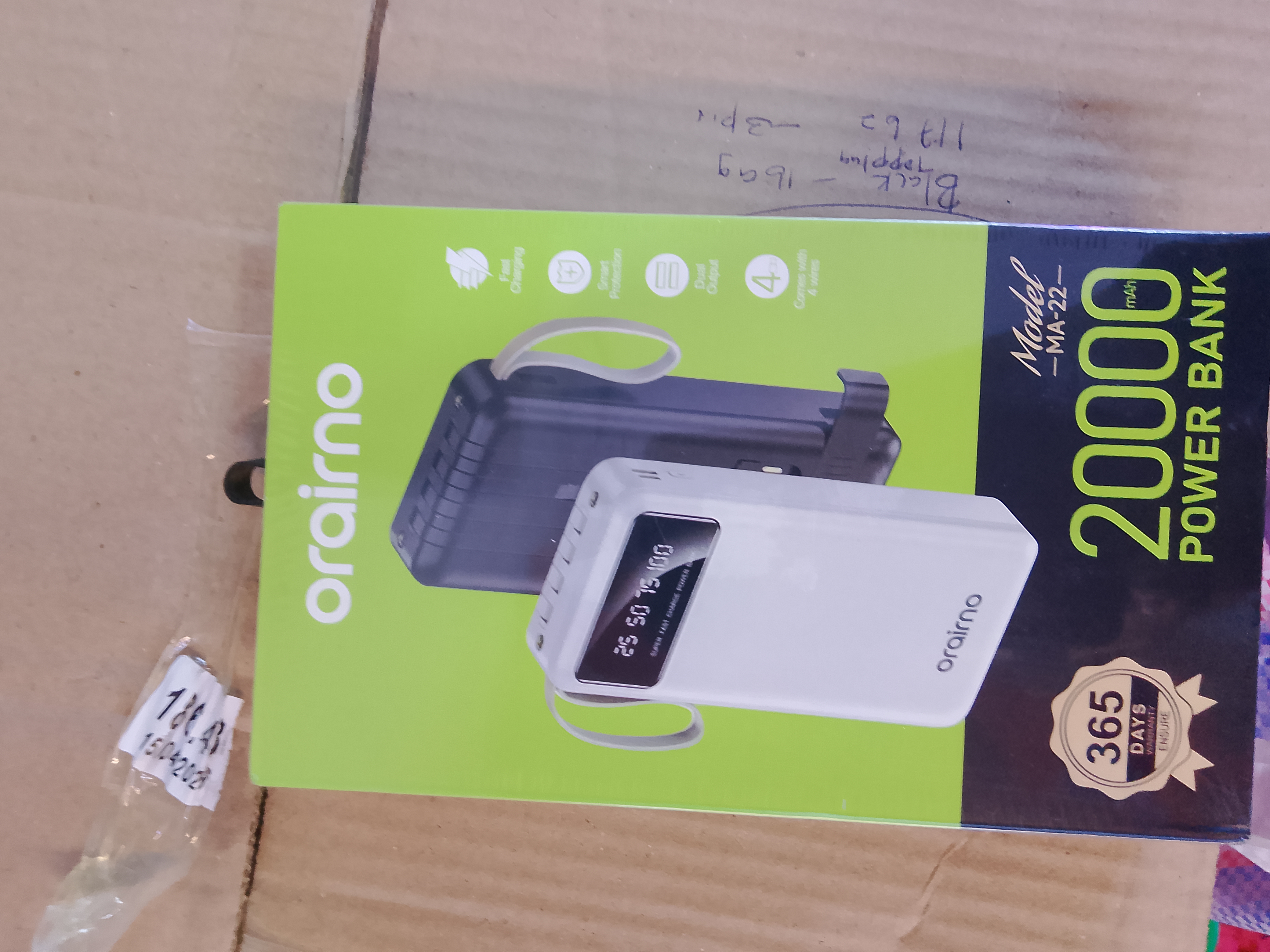 Original Oraimo 20000mAh Powerbank Ultra High Capacity Portable External Battery Pack Fast Charging Dual USB