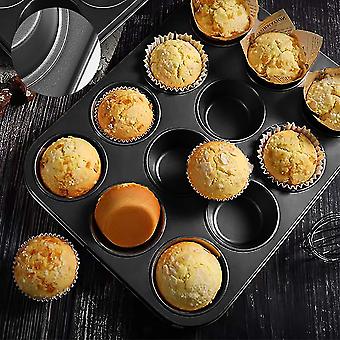 Nonstick 12 hole cupcakes baking tin cup cake mould