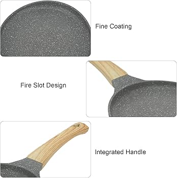 High Quality 28cm Granite Chapati Pan Non Stick Flat Pan Durable Stone Coated Roti Maker Skillet Induction Compatible Even Heat Distribution Cookware for Home Kitchen Daily Use