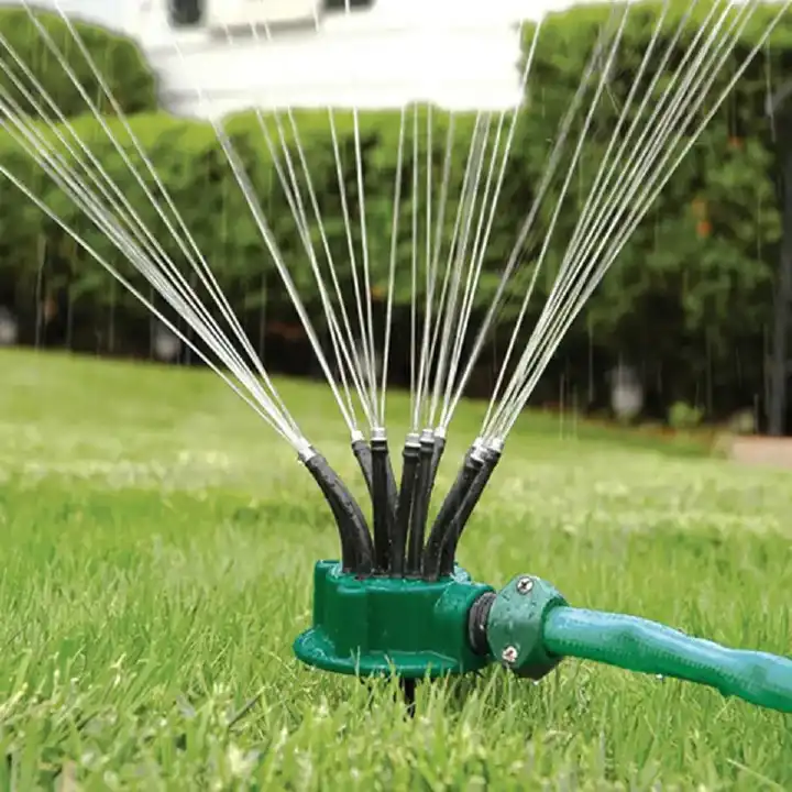 360° Automatic Rotating Garden Sprinkler | Rotary Lawn Water Sprayer | Adjustable Irrigation Nozzle for Grass, Gardens & Farms | Durable Watering System