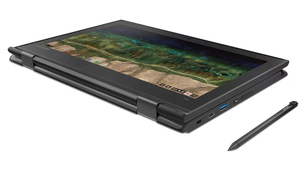 LENOVO CHROMEBOOK 500E 2-IN-1 TOUCHSCREEN LAPTOP WITH 4GB RAM, 64GB STORAGE, CHROME OS, 360° X360 CONVERTIBLE HINGE, BUILT-IN STYLUS PEN, DURABLE DESIGN, FAST PERFORMANCE, LONG BATTERY LIFE,.