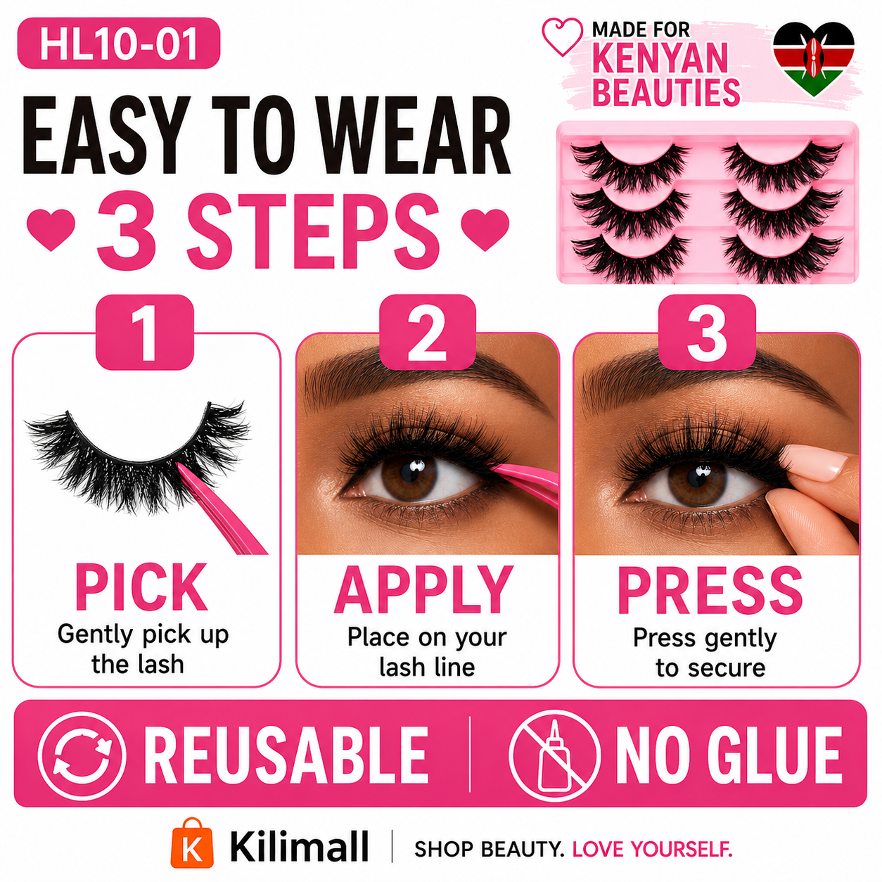Fox Eye Glue-On Lashes 3D Volumized Curly Look  Hard Band for Stage & Daily Wear  Easy to Apply & Reusable Long-Lasting All Day Ideal for African Women Makeup  lashes,cluster lash set