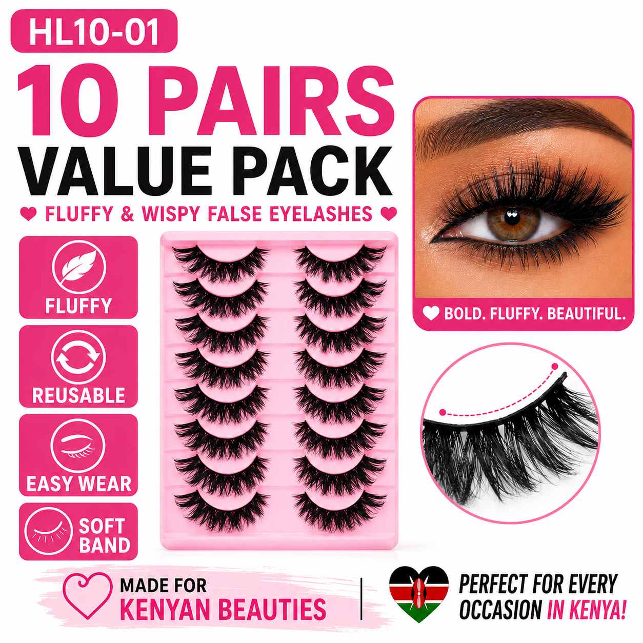 Fox Eye Glue-On Lashes 3D Volumized Curly Look  Hard Band for Stage & Daily Wear  Easy to Apply & Reusable Long-Lasting All Day Ideal for African Women Makeup  lashes,cluster lash set