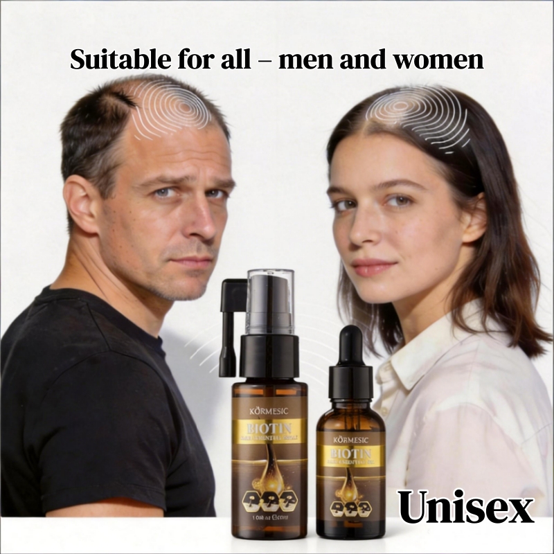 KORMESIC 2-in-1 Biotin Hair Essential Spray Oil Natural Ginger Extract Moisturizing Hair Deep Nourishing Hair Adds Shine Biotin Leave-In Treatment Repair Hair Damage Smooth Frizz Detangle Heat Protect
