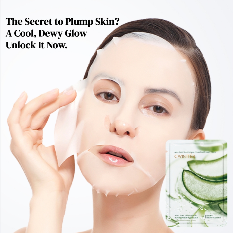 CWINTER  Aloe Vera Face Mask - Skin Care Set Natural Plants - Moisturize Hydrating Brightening Whitening Acne Treatment | Firming Anti-wrinkle Deeply Nourish Smooth Anti-dark Repair Skin