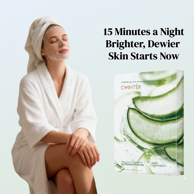 CWINTER  Aloe Vera Face Mask - Skin Care Set Natural Plants - Moisturize Hydrating Brightening Whitening Acne Treatment | Firming Anti-wrinkle Deeply Nourish Smooth Anti-dark Repair Skin
