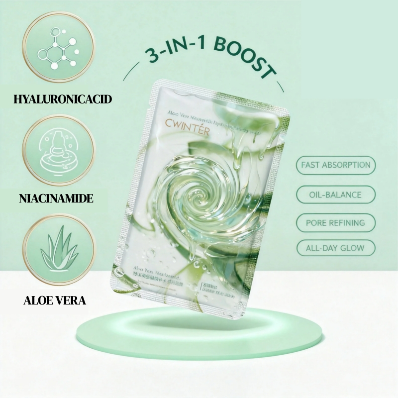 CWINTER  Aloe Vera Face Mask - Skin Care Set Natural Plants - Moisturize Hydrating Brightening Whitening Acne Treatment | Firming Anti-wrinkle Deeply Nourish Smooth Anti-dark Repair Skin