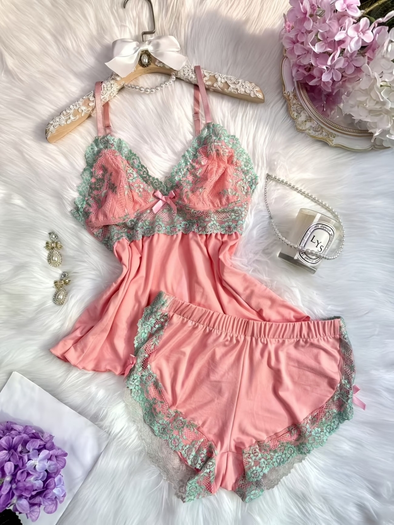 Hot Selling in Africa New Arrival Women Casual Home Loungewear Cropped Style Nightgown with Delicate Lace Trim Sexy Sheer Intimate Sleepwear Ladies Lingerie