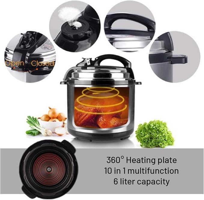 ESSENTIAL 6Ltrs  Dessini Electric Pressure Cooker lectric Pressure Cooker, Pot Mini 7-in-1 Sterilizer, Slow Cooker, Rice Cooker, Steamer, Saute, Yogurt Maker, and Warmer,  One-Touch Program
