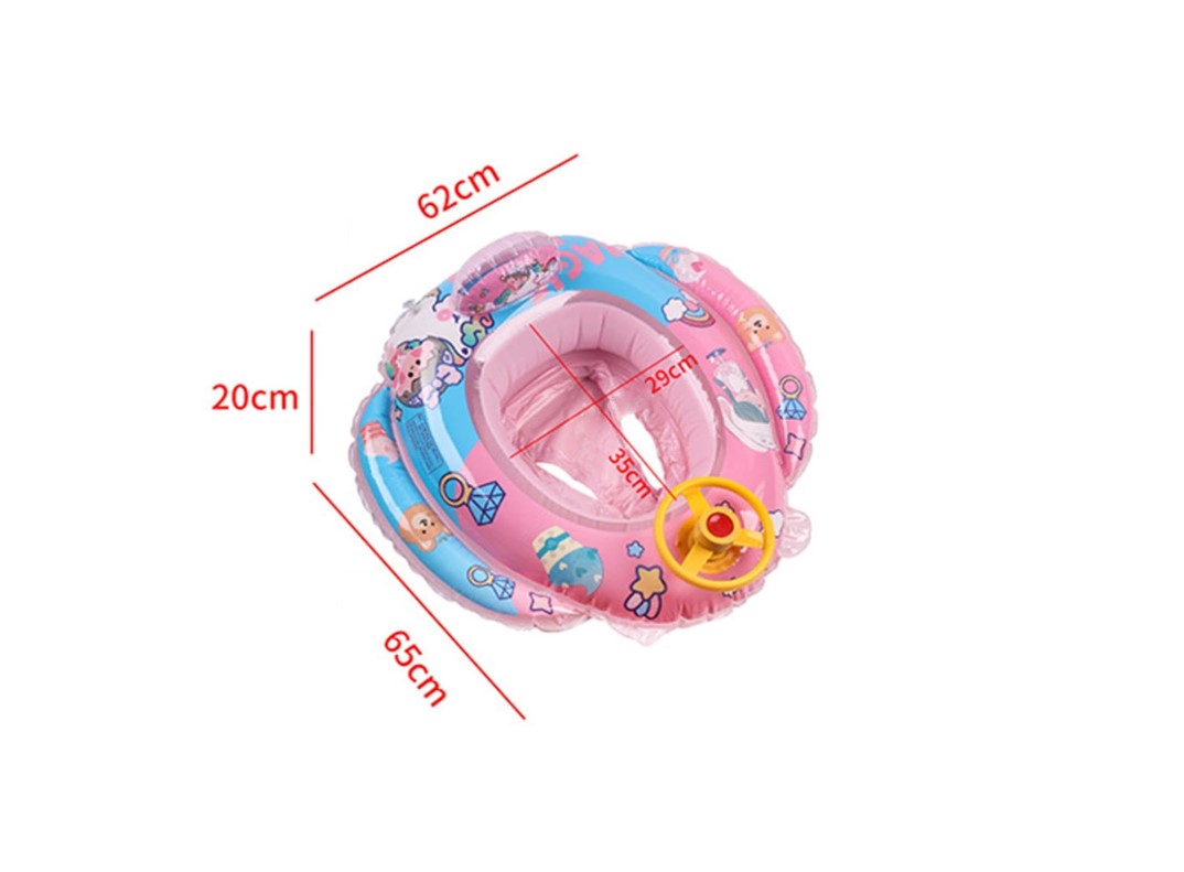 Inflatable Baby Swimming Float with Seat & Steering Wheel – Toddler Pool Float Ring with Backrest, Safety Seat Design & Fun Horn Toy, Stable PVC Water Play Float for Kids 6 Months to 5 Years, On Offer