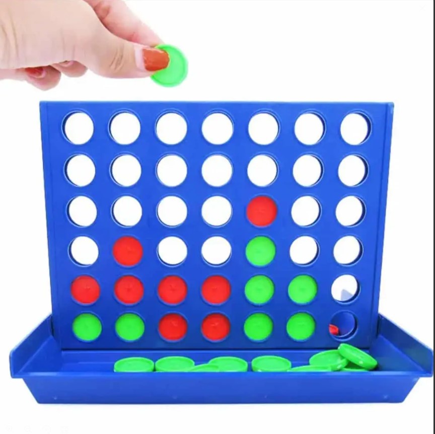 Premium Connect Four Bingo Game – Small Size Plastic Board Game, Multi-Color Modern Design, 4 Players Family Fun, Portable Travel Game for Kids and Adults, Quick Strategy Matching Puzzle Entertainment
