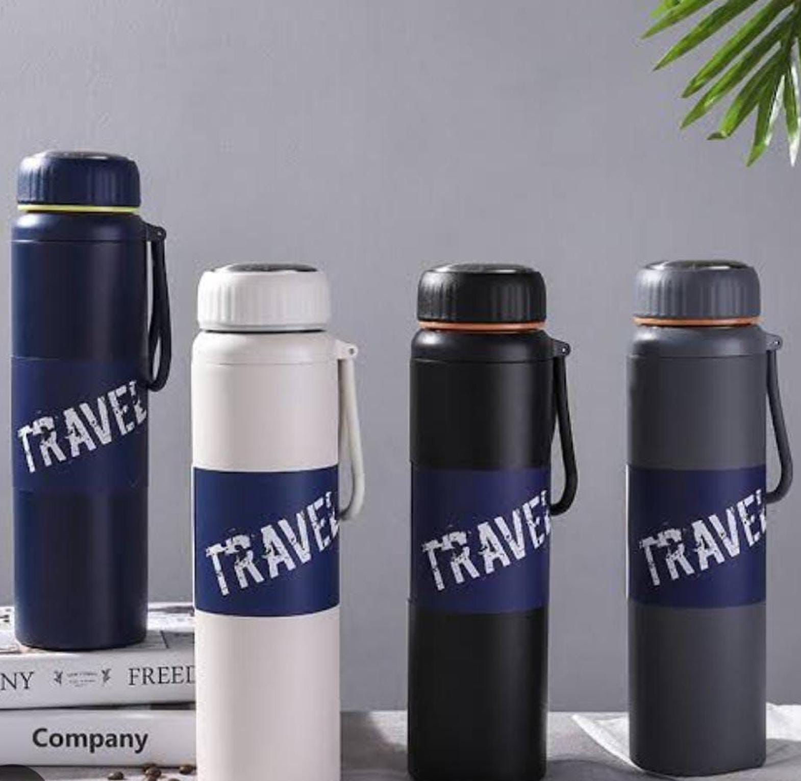TRAVEL 800ml Sports Unbreakable Vacuum Flask: Stainless Steel Impact-Resistant Body Hand Strap 24-Hour Hot Cold Insulation Leakproof Portable Travel School Office Thermos Gift.