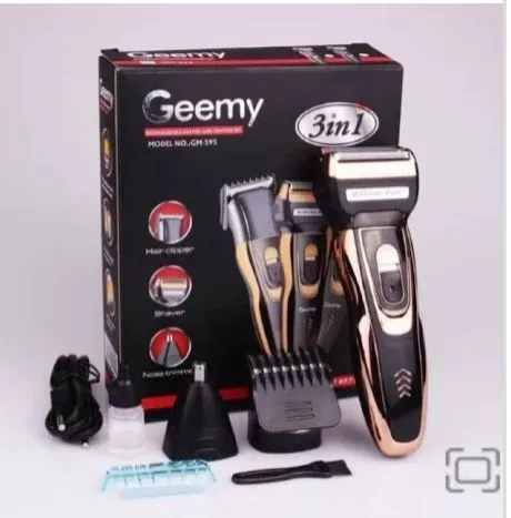 3-in-1 Professional Hair Shaver or Trimmer: Cordless Rechargeable Hair Beard Body Stainless Steel Cutter Head Black Gold 45-60 Min Runtime ON/OFF Switch Men's Grooming Oil Kit Gift.