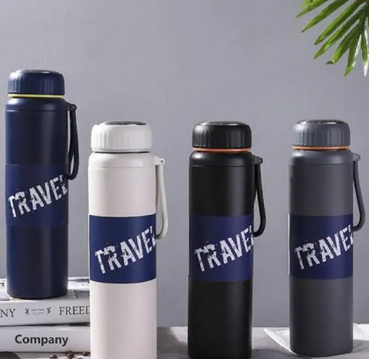 TRAVEL 800ml Sports Unbreakable Vacuum Flask: Stainless Steel Impact-Resistant Body Hand Strap 24-Hour Hot Cold Insulation Leakproof Portable Travel School Office Thermos Gift.