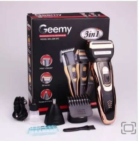 3-in-1 Professional Hair Shaver or Trimmer: Cordless Rechargeable Hair Beard Body Stainless Steel Cutter Head Black Gold 45-60 Min Runtime ON/OFF Switch Men's Grooming Oil Kit Gift.