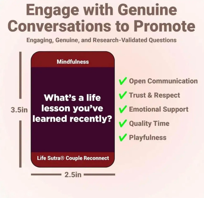 ESSENTIAL Couple Reconnect Conversation Cards – Therapy-Inspired Card Game to Build Trust, Deepen Emotional Bond & Strengthen Communication for Married & Mature Couples, Relationship Growth & Date
