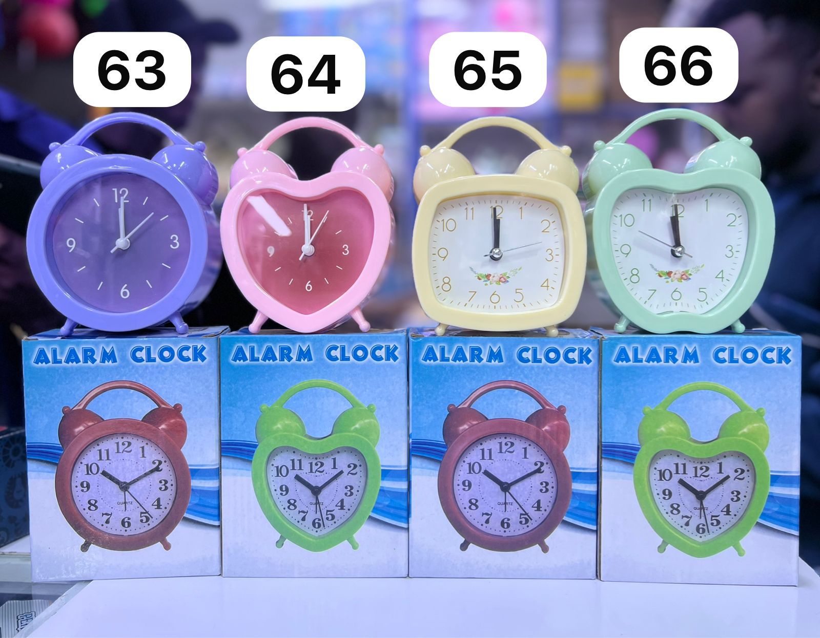 Mini Quartz Alarm Clocks Table Alarm Clocks: Colorful Apple Square Shapes Blue Pink Designs for Students Home Decor Ages 3+ Fun Timekeeping Learning Gift.