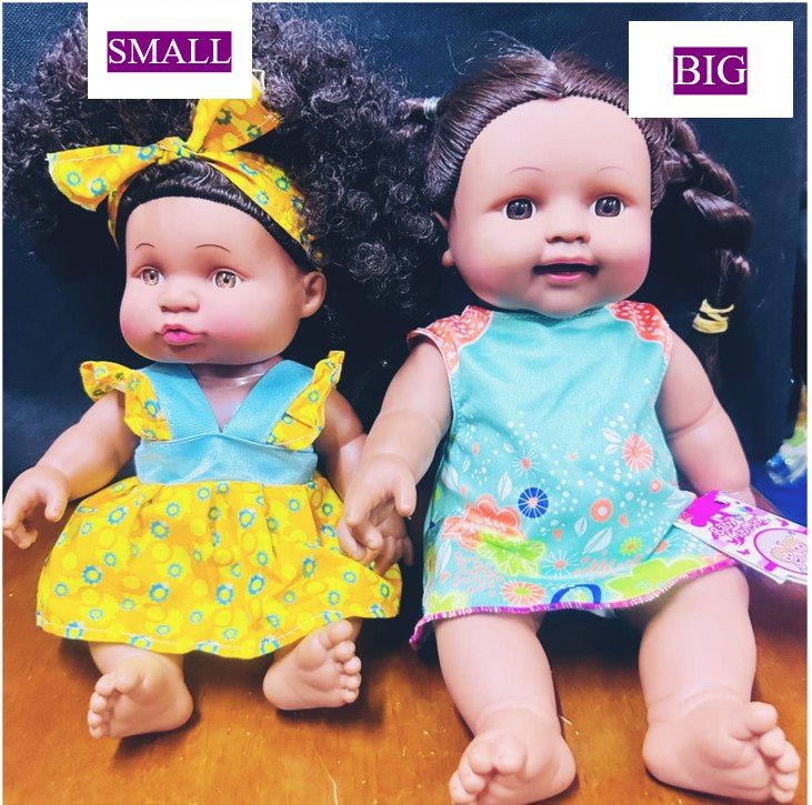 Realistic African Baby Dolls – Vinyl Baby Dolls with Rooted Hair, Available in Small & Big Sizes, Handmade Hair Styling Design, Educational Role-Play Toy for Children, Imaginative Pretend Play Gift fo