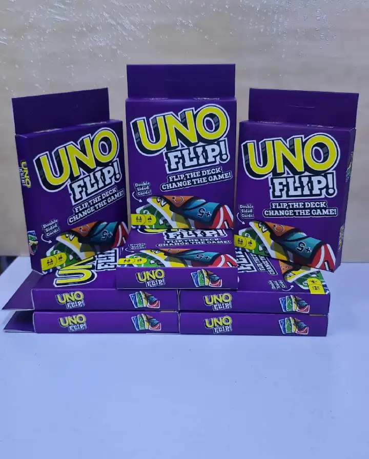 UNO FLIP Card Game Double-Sided Light Dark Deck Flip Action Draw Five Skip Everyone Wild Draw Color Harsher Penalties Classic Twist Family Fun for Ages 7+.Classic Twist Family Fun for Ages