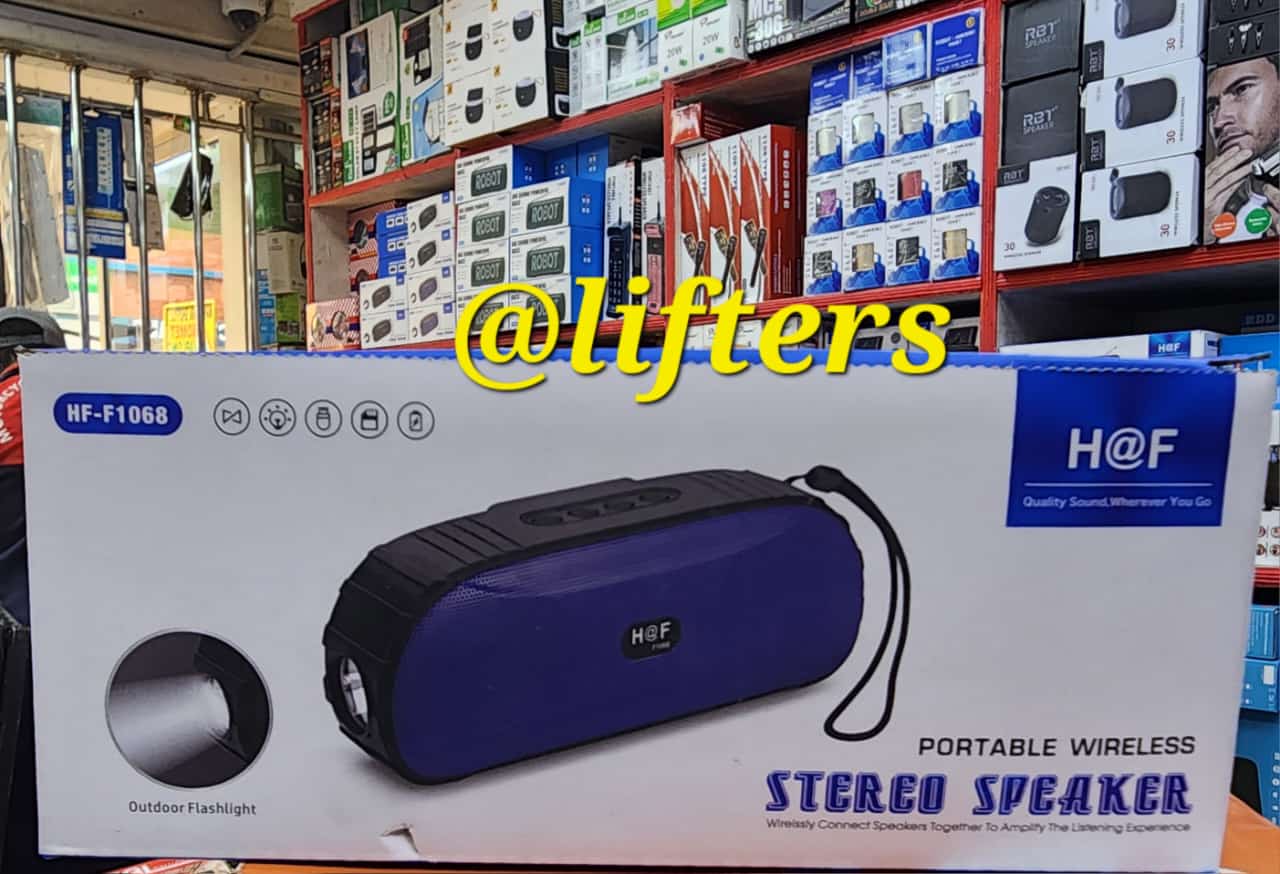 Portable Bluetooth Speaker H@F HF-F1068 Wireless Stereo Speaker Compact Design with Rechargeable Battery FM Radio and Multi-Device Connectivity for Indoor and Outdoor Entertainment Use