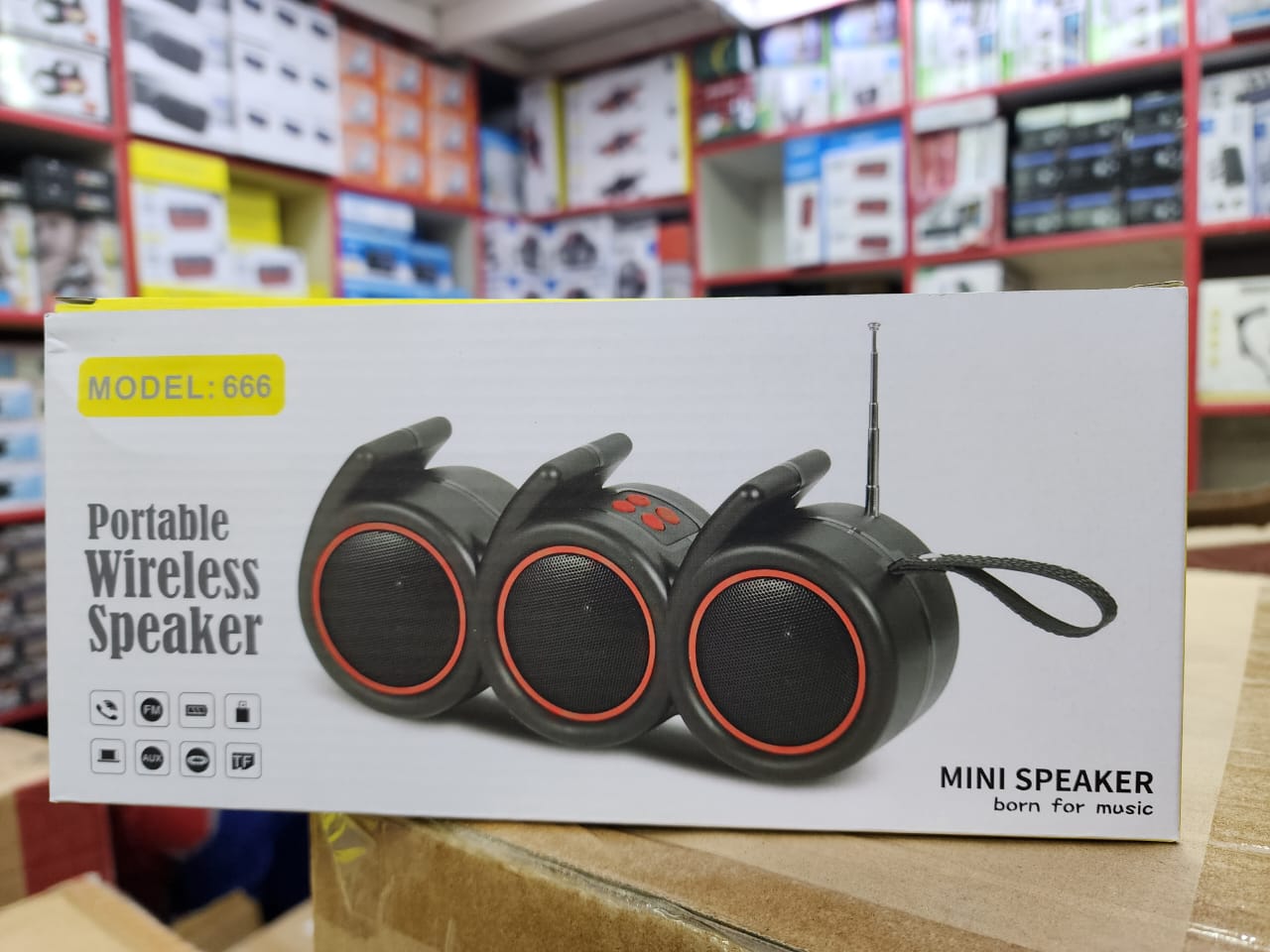 Bluetooth Speaker 666 Model Wireless Speaker with FM Radio USB TF Card Support Built-In Microphone and Robot Design for Hands-Free Calling and Multimedia Playback Use