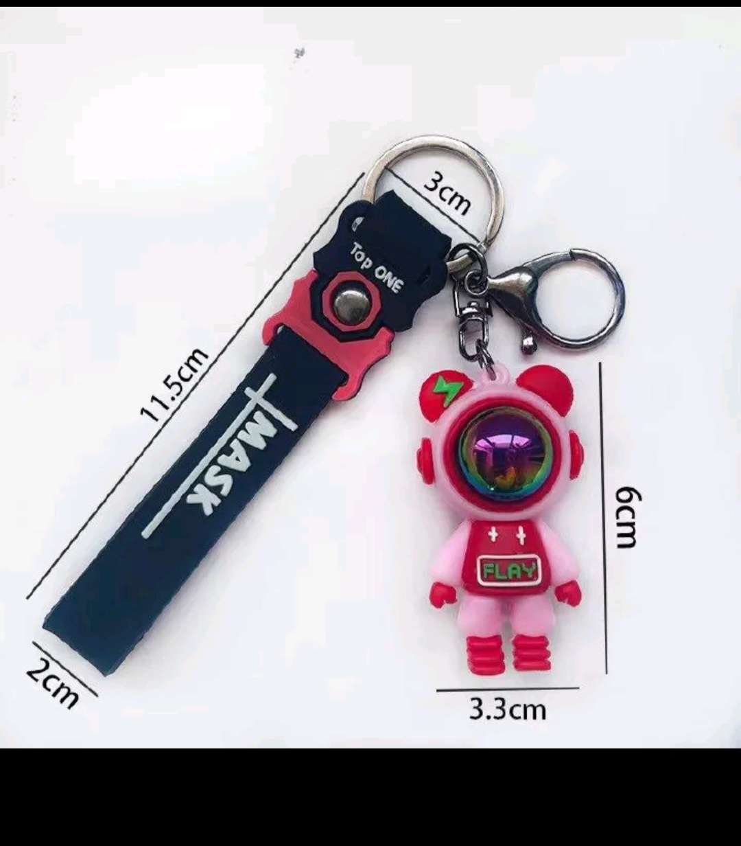Cartoon Cool sapce man KeyChain bag charm Lobster Claw Clasps easy hang on bags Creative Universe Astronaut Pilot Bear Car Keychain Key-ring Student School Bag Pendant Small Gift keyrings key chains